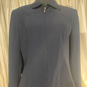 Norton McNaughton Petite Zip-Up Navy Blazer